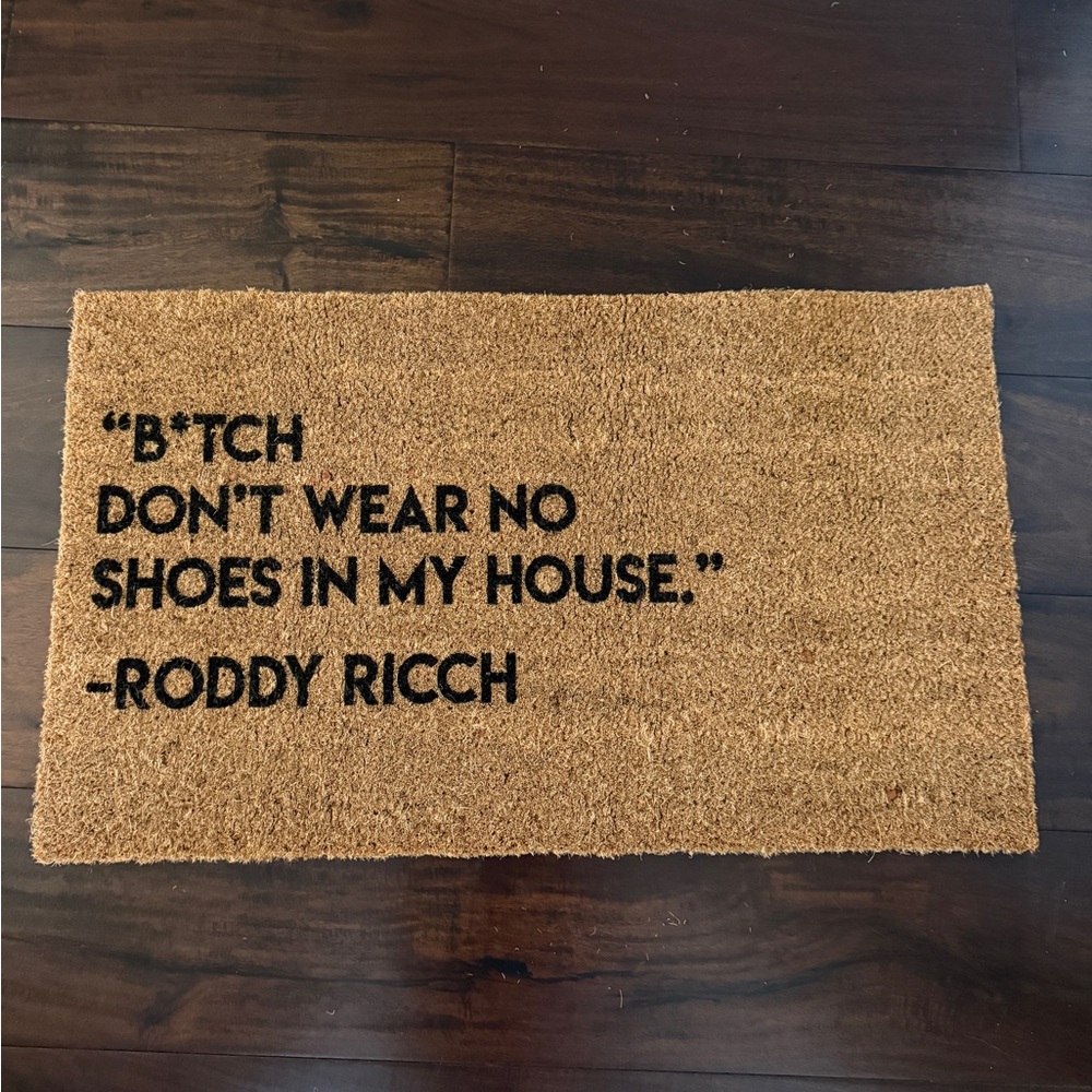 Roddy Ricch Quote Doormat - Brown